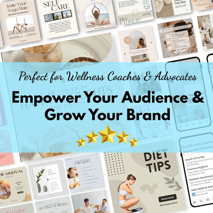 380+ Instagram Templates to Grow Your Health & Wellness Brand – Just Edit & Post! 🌼