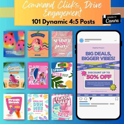 PLR Fashion Instagram Canva Templates | 135+ Editable Posts for New Arrivals, Sales, Collections, & More | Aesthetic Feed in Warm Hues