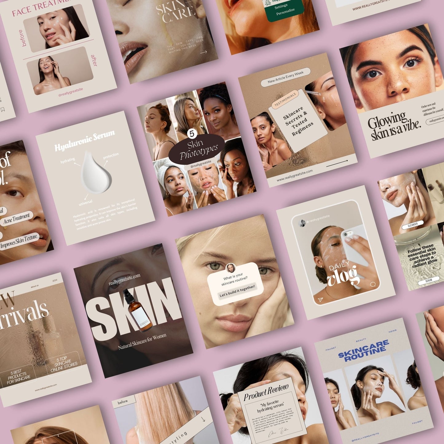 200+ Aesthetic Skincare Instagram Templates – PLR Bundle for Estheticians 💆‍♀️💅