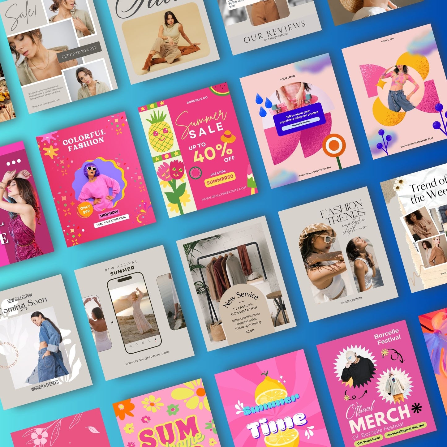 PLR Fashion Instagram Canva Templates | 135+ Editable Posts for New Arrivals, Sales, Collections, & More | Aesthetic Feed in Warm Hues