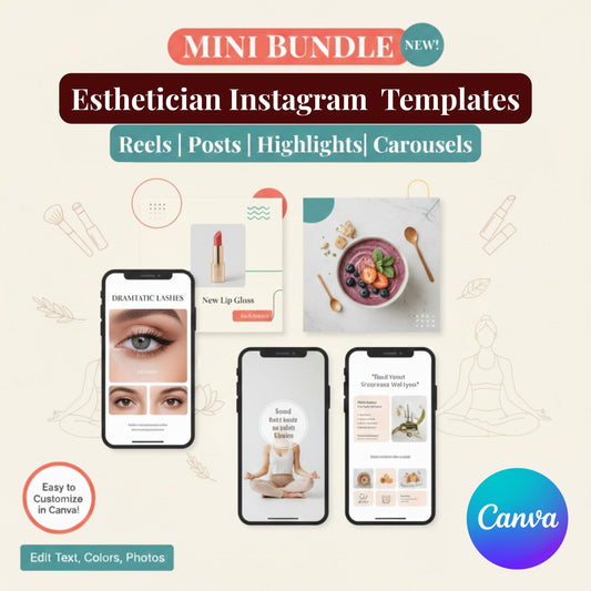 110+ Makeup Artist Content Starter Pack: Essential Instagram Templates for MUAs (Posts, Stories, Carousels & Highlights)