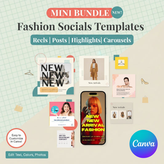 45+ PLR Fashion Starter Pack: Instagram Templates (Reels, Posts, Highlights, Carousels) for New Arrivals & Sales