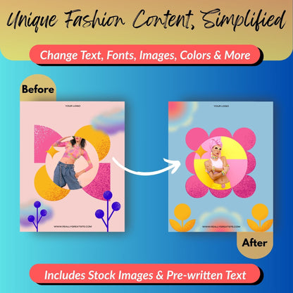 PLR Fashion Instagram Canva Templates | 135+ Editable Posts for New Arrivals, Sales, Collections, & More | Aesthetic Feed in Warm Hues