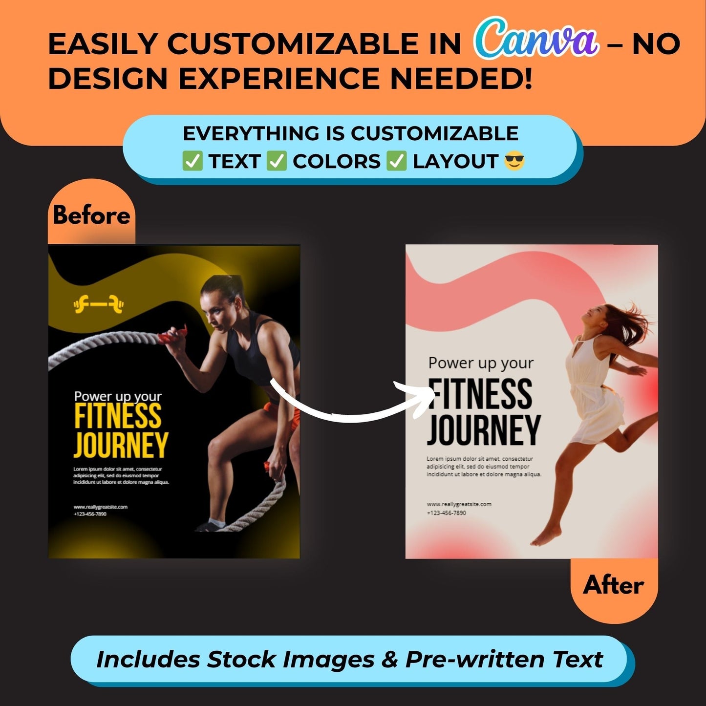 300+ Health and Fitness Canva Templates to Grow Your Instagram – Just Edit & Post! 🏋️🚀