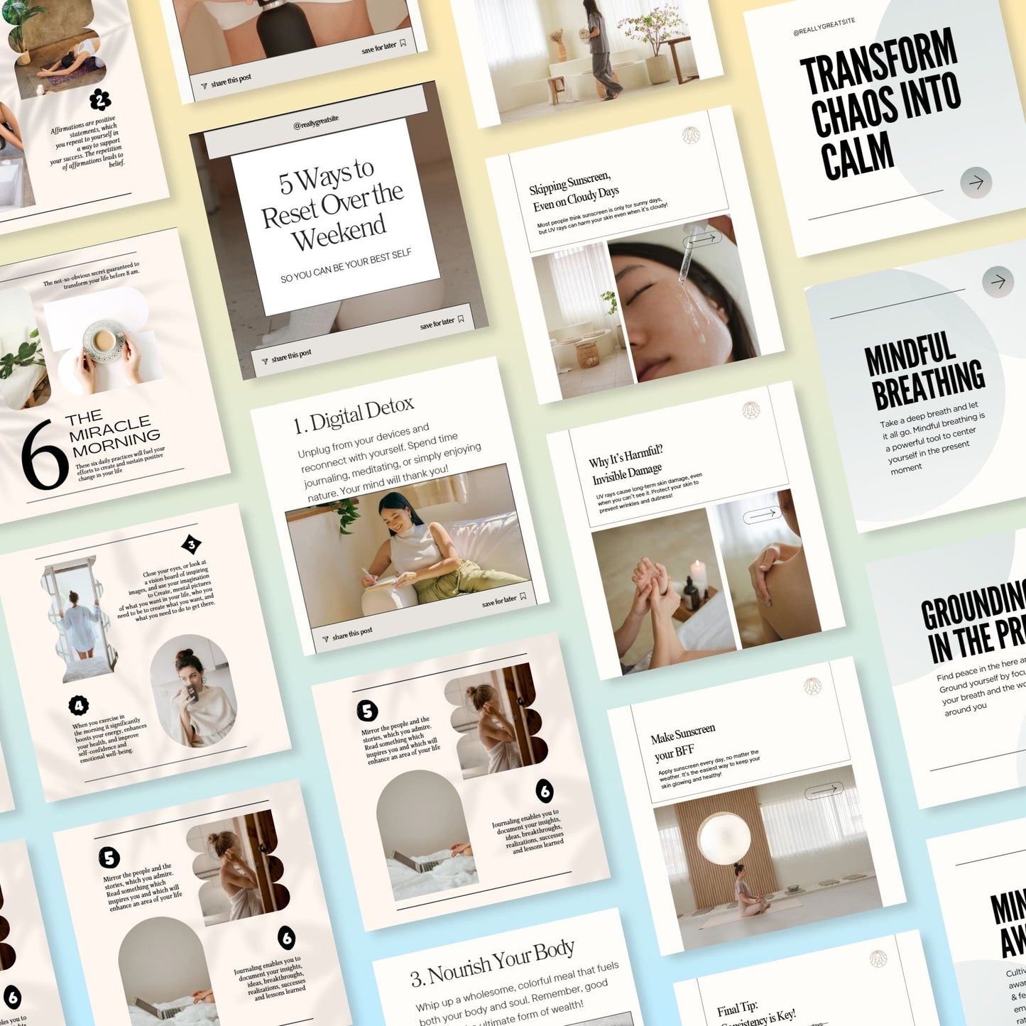 380+ Instagram Templates to Grow Your Health & Wellness Brand – Just Edit & Post! 🌼