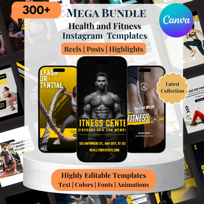 300+ Health and Fitness Canva Templates to Grow Your Instagram – Just Edit & Post! 🏋️🚀