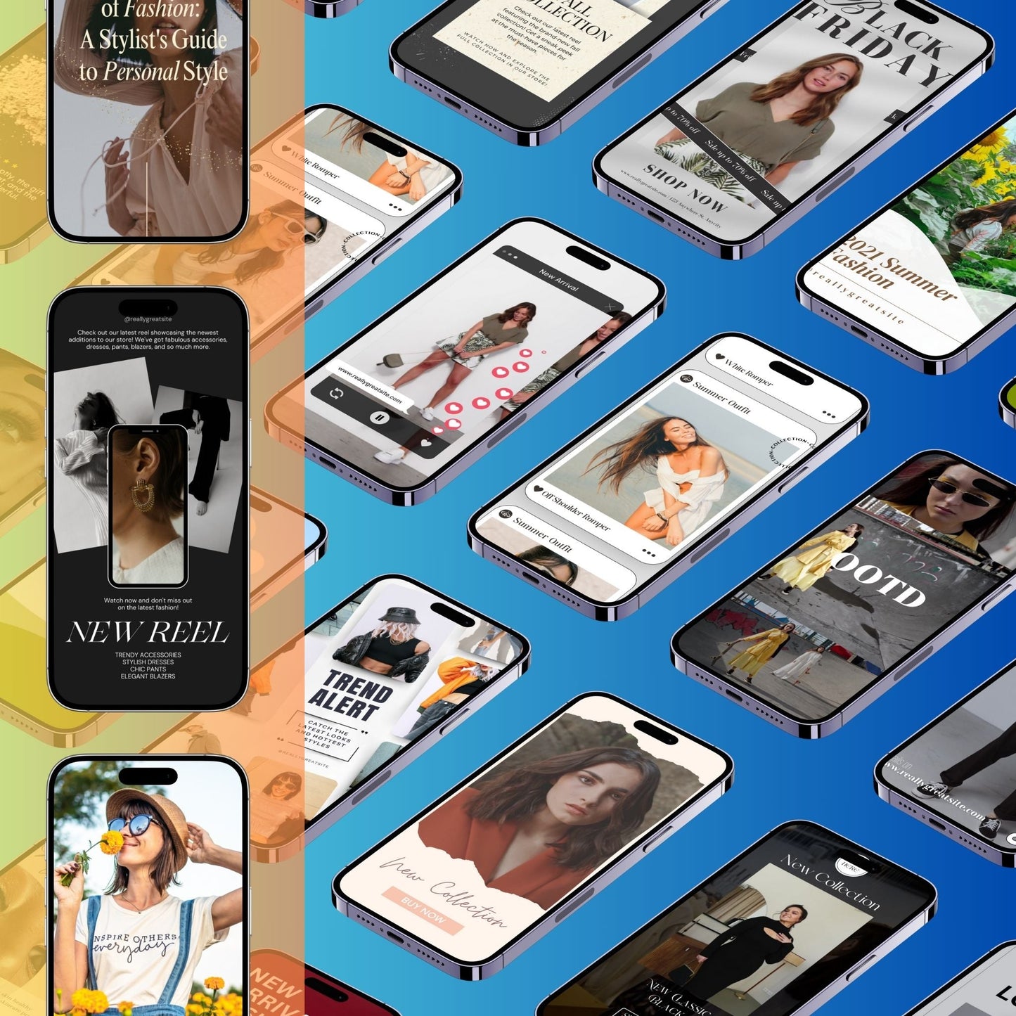 PLR Fashion Instagram Canva Templates | 135+ Editable Posts for New Arrivals, Sales, Collections, & More | Aesthetic Feed in Warm Hues