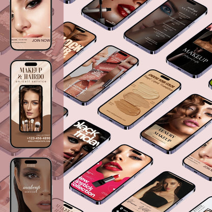 250+ PLR Makeup Artist Instagram Canva Templates | Editable Posts, Stories, Carousels, Highlight Icons, Social Media Content for MUAs 💄