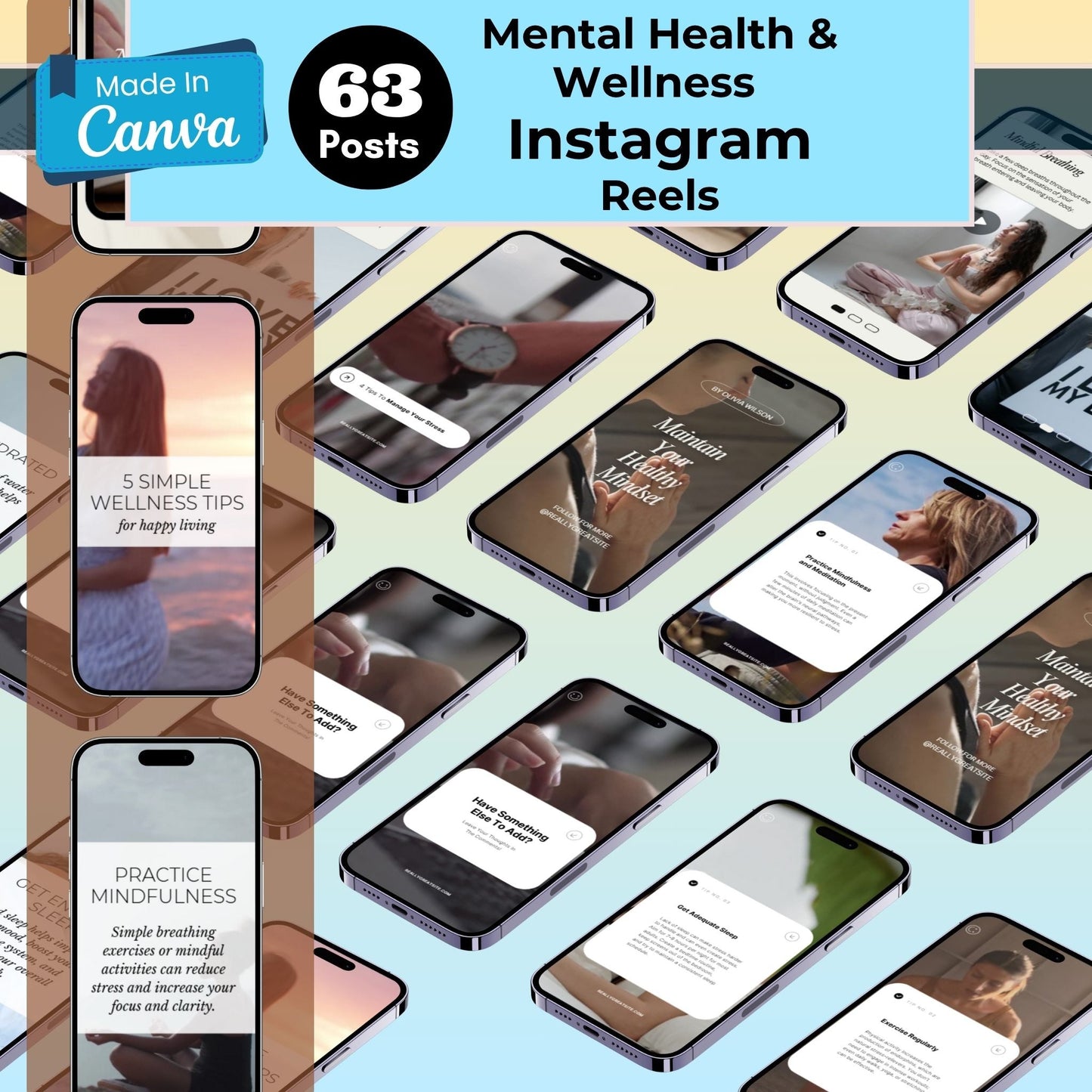 380+ Instagram Templates to Grow Your Health & Wellness Brand – Just Edit & Post! 🌼